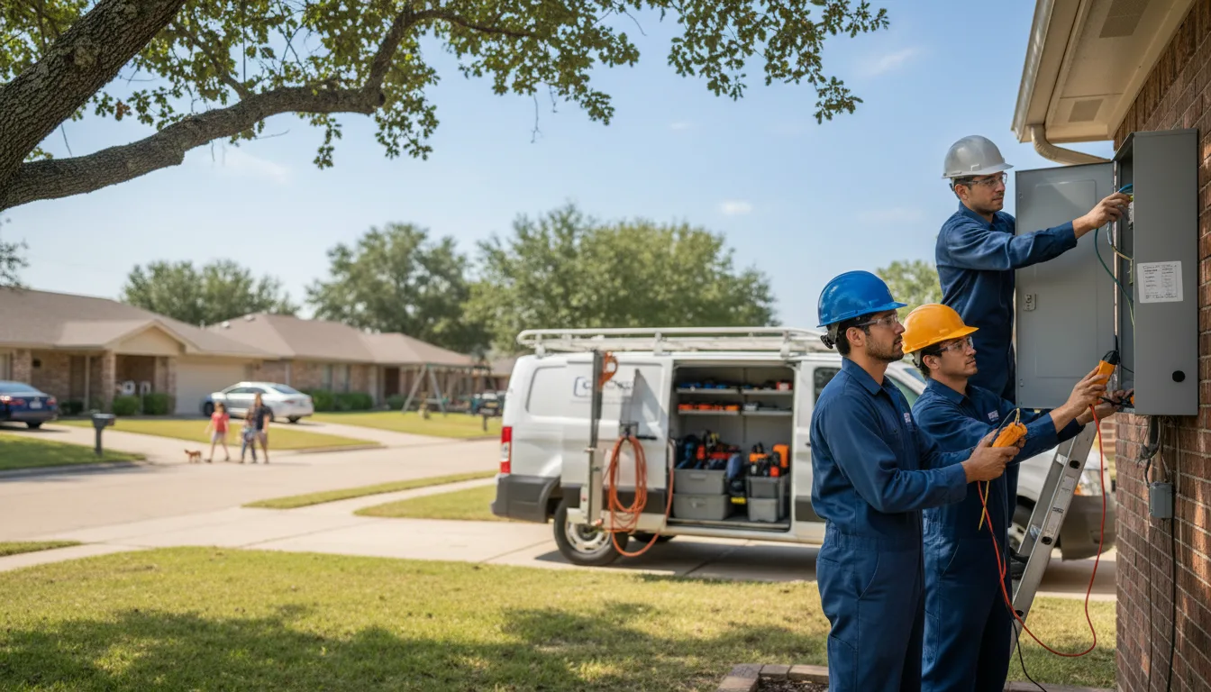 Certified electrician providing emergency electrical services in Moffett, OK